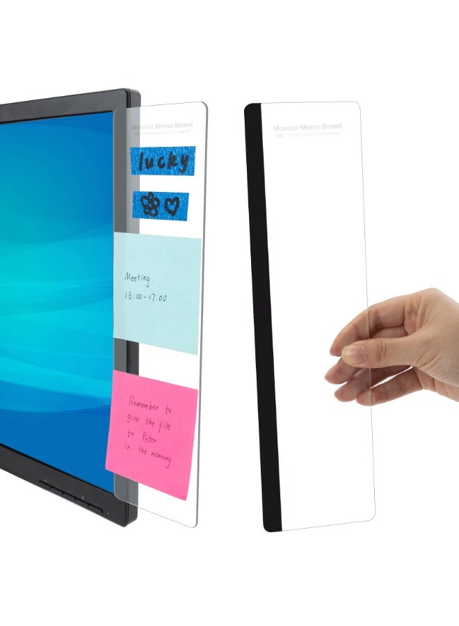 هومستر 2 قطعة لوحة ملاحظات شاشة الكمبيوتر، لوحة رسائل الكمبيوتر، حامل لشرائح الكمبيوتر، إكسسوارات المنزل والمكتب، رسالة على سطح المكتب في المكتب، زينة للمكاتب، مستلزمات مكتبية للنساء والرجال - Image 1